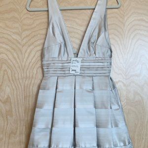 RAFAEL CENNAMO (NWT) SILVER COCKTAIL DRESS WITH PO